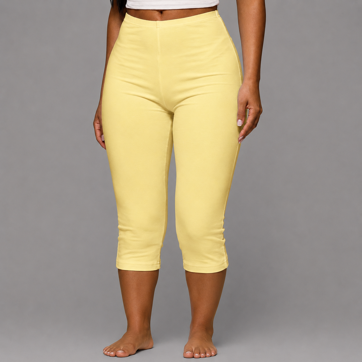 Soft Touch Elasticated Capri Leggings For Women