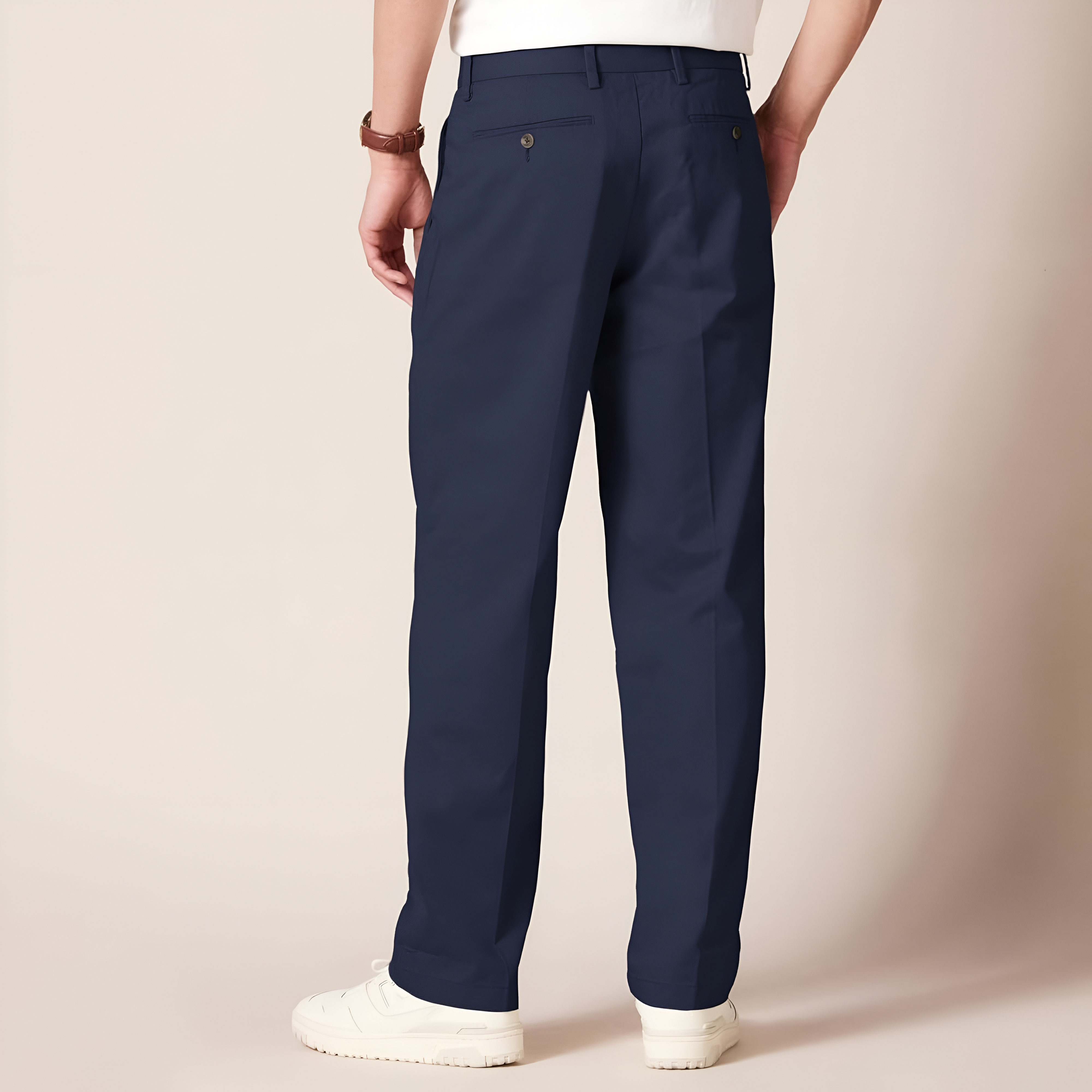 Men's Classic-Fit Wrinkle-Resistant Pleated Chino PantPleated Style Straight Fit Chino Pants For Men - Image 11