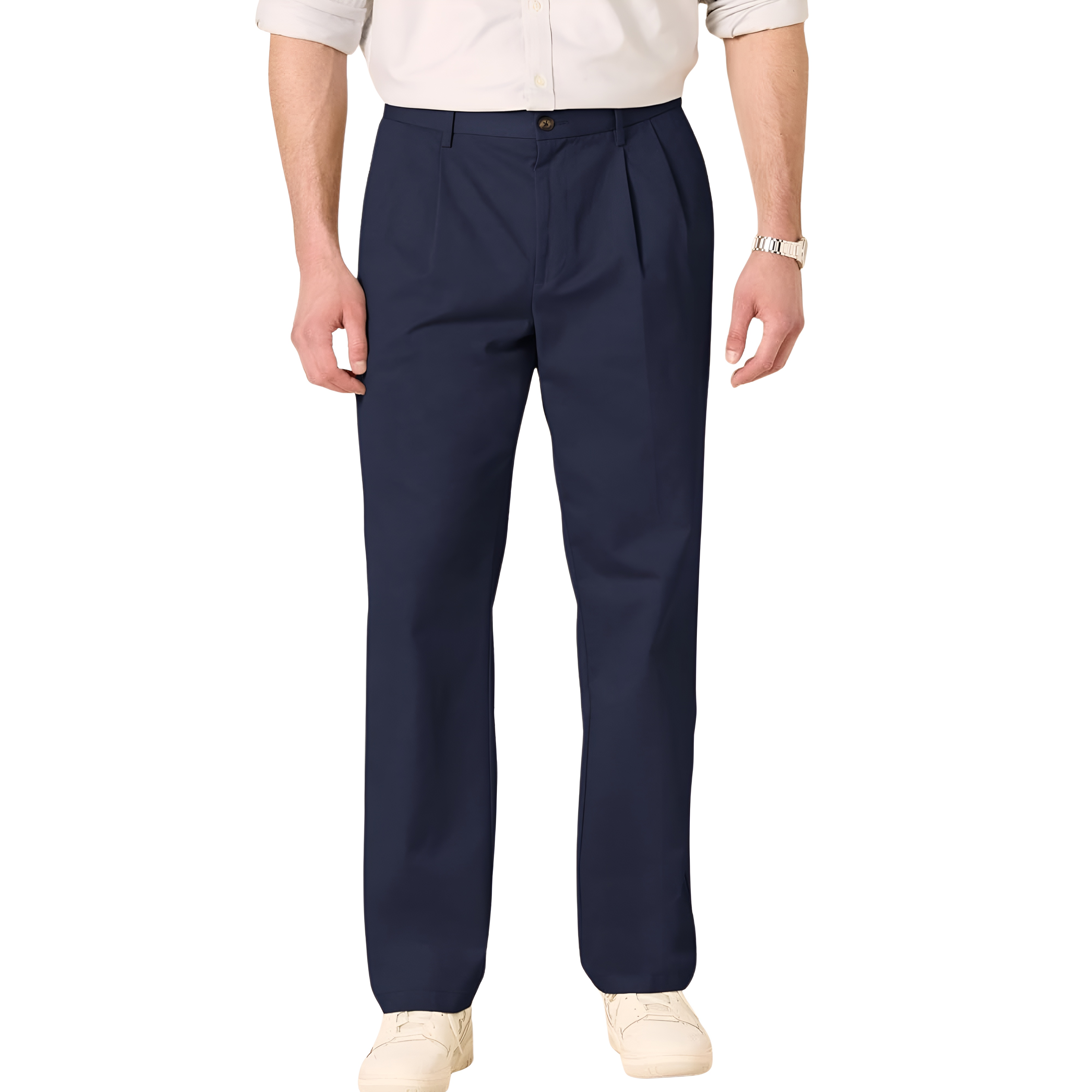 Men's Classic-Fit Wrinkle-Resistant Pleated Chino PantPleated Style Straight Fit Chino Pants For Men - Image 10