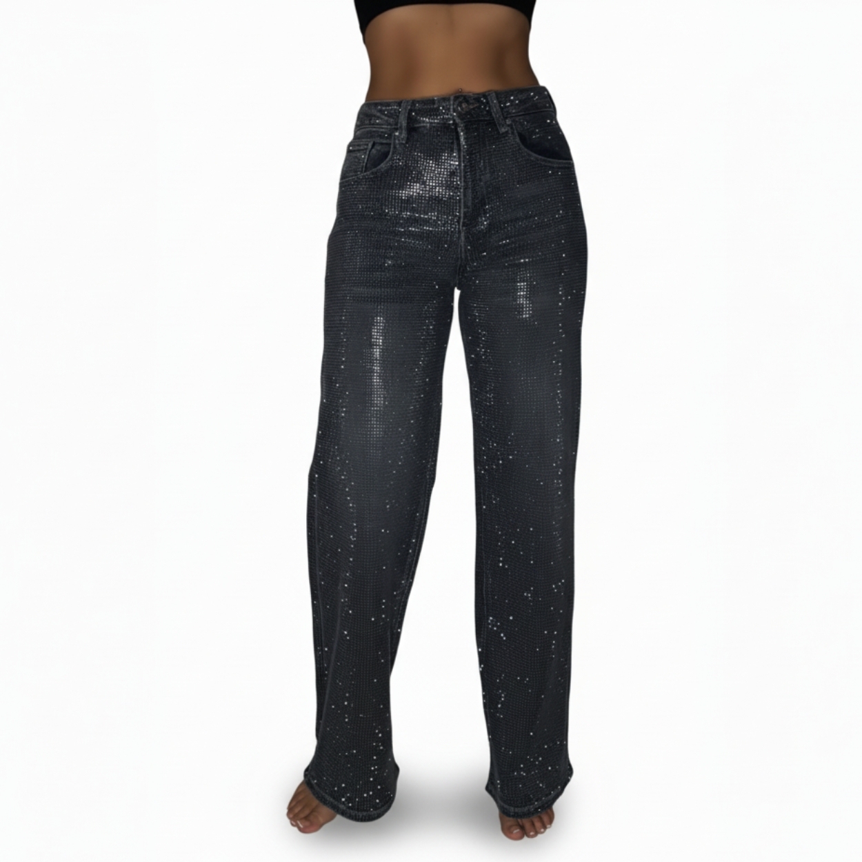 Sequin Embellished Casual Jeans For Women