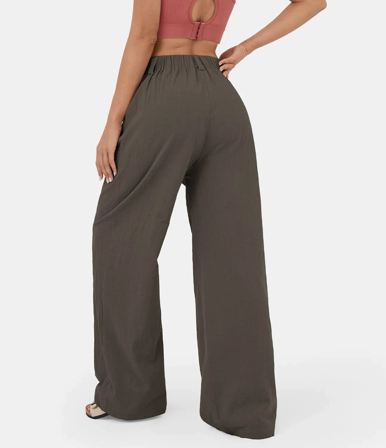 Flowy Solid Palazzo Pants With Side Pockets-My Comfy PantFlowy Solid Palazzo Pants With Side Pockets - Image 5