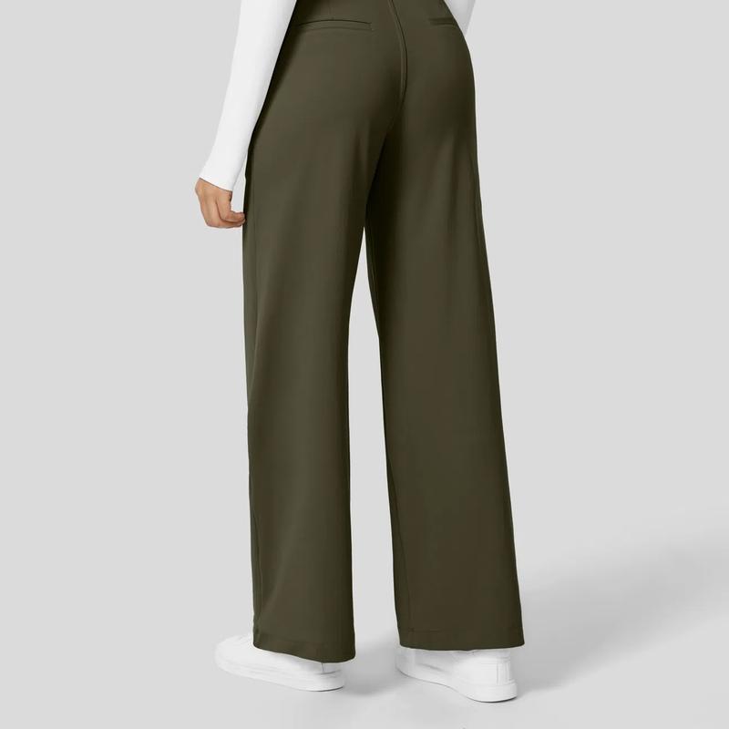 High Waisted Straight Pants With Side Pocket