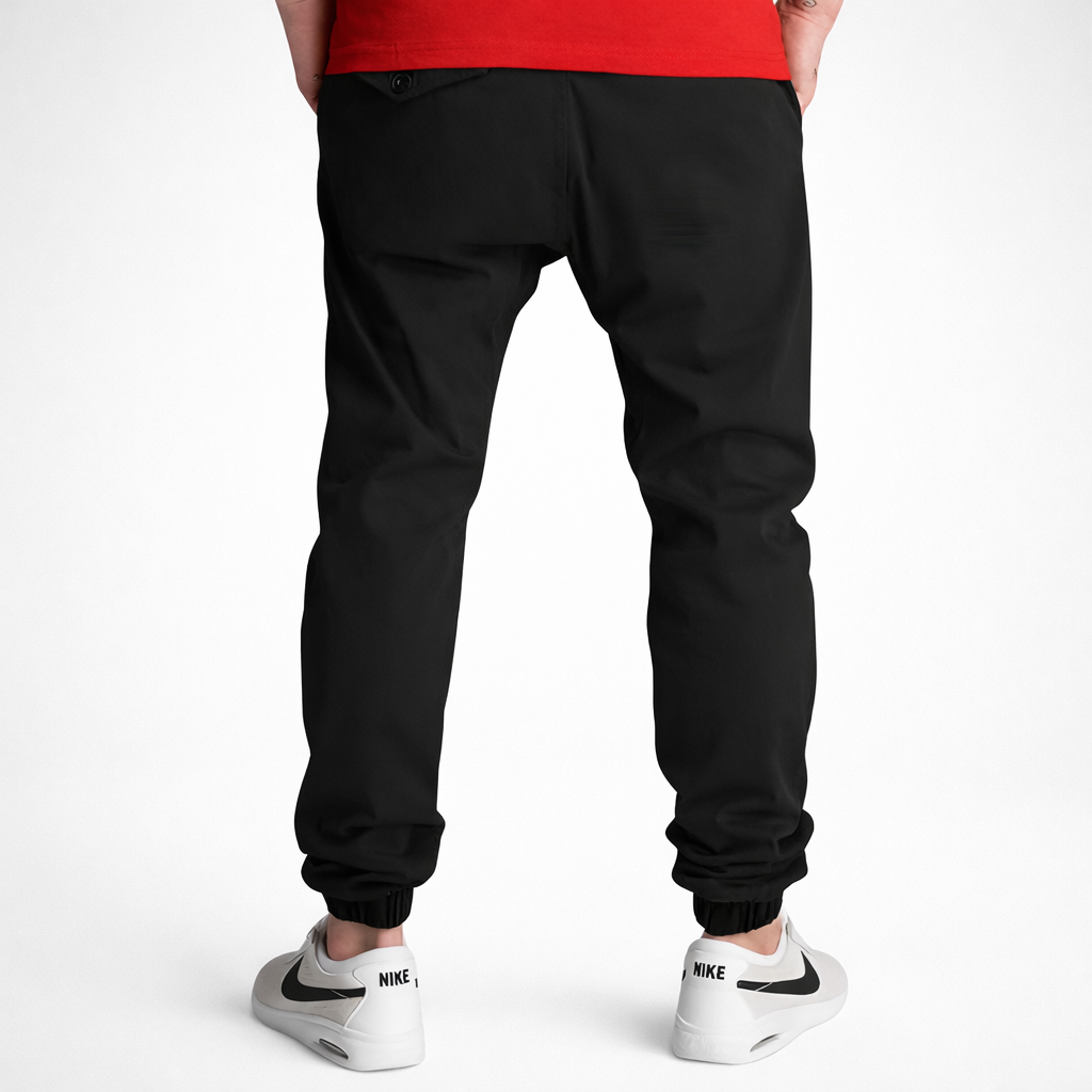 Twill Jogger Pants With Stretch Comfort And Ribbed Hem For Men