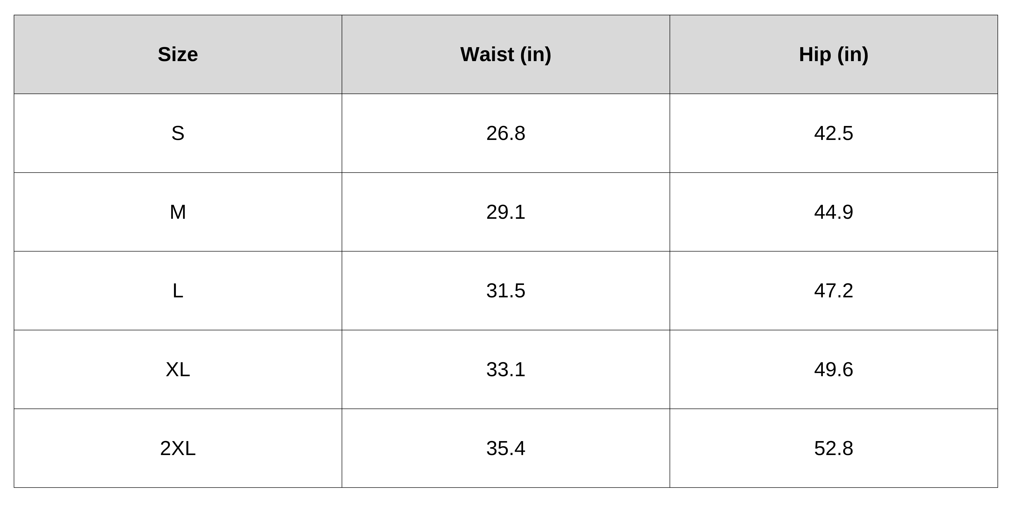 Size Chart