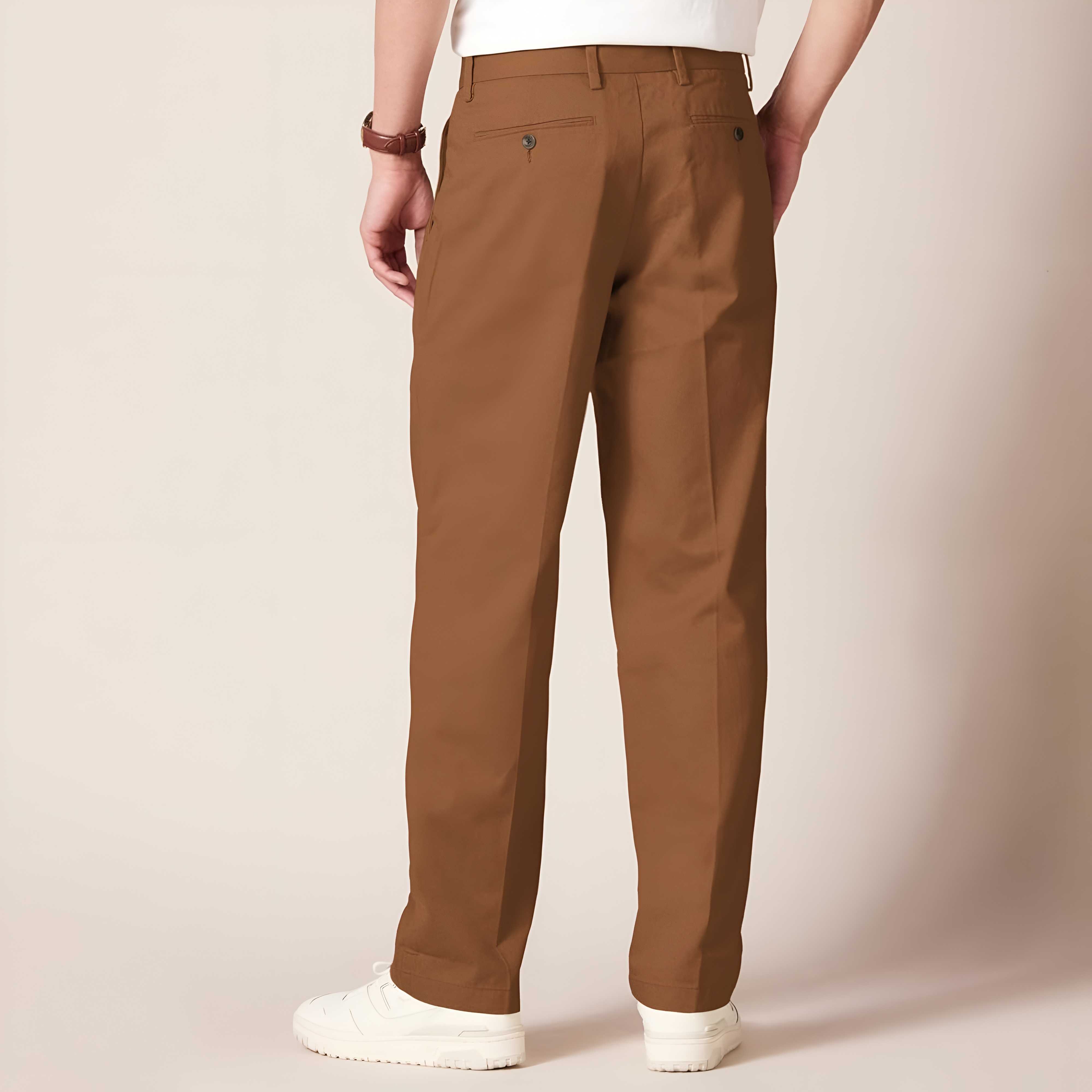 Men's Classic-Fit Wrinkle-Resistant Pleated Chino PantPleated Style Straight Fit Chino Pants For Men - Image 21