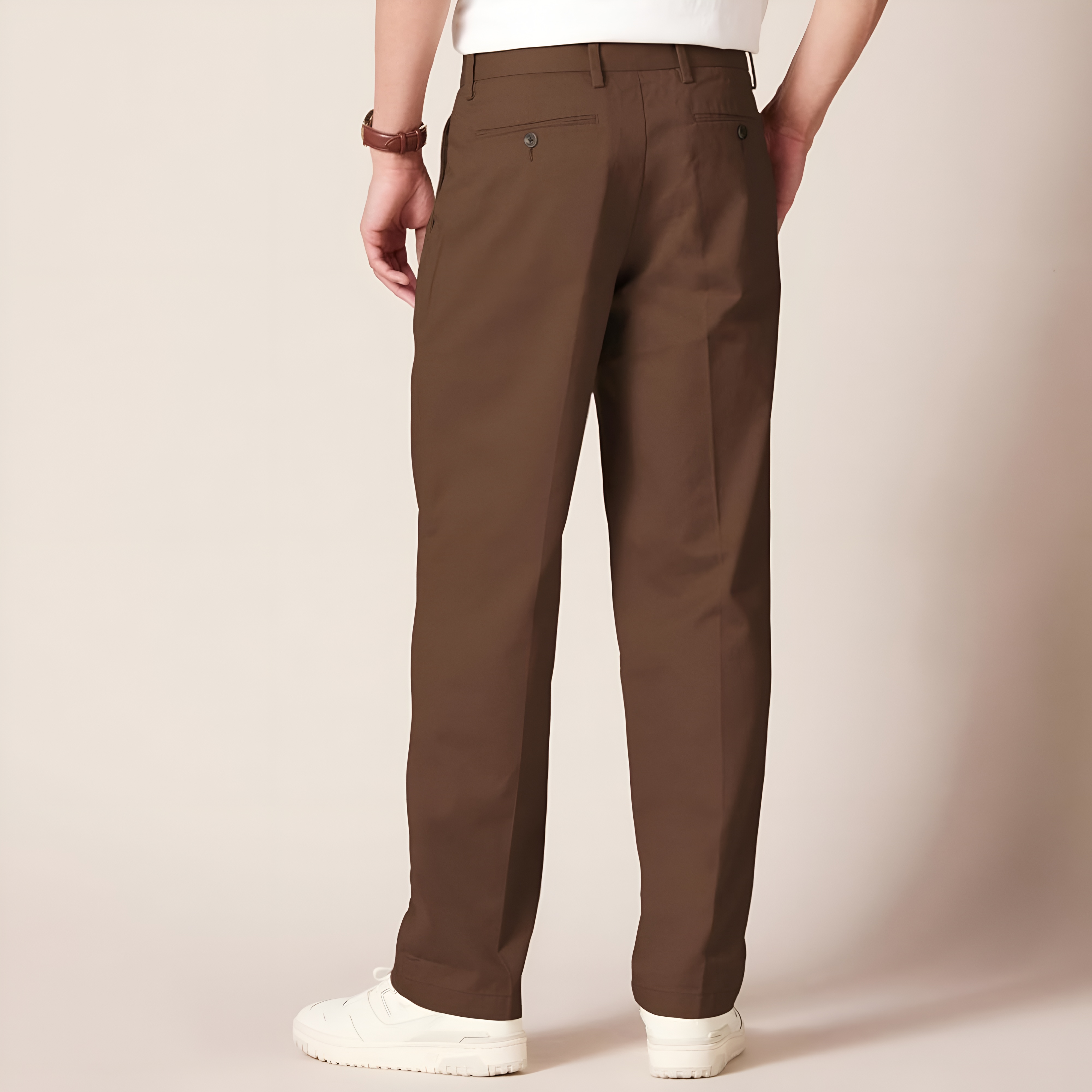 Men's Classic-Fit Wrinkle-Resistant Pleated Chino PantPleated Style Straight Fit Chino Pants For Men - Image 23