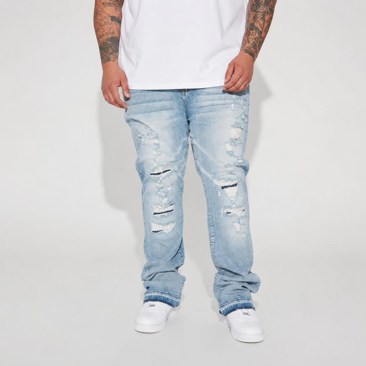 Slim Flare Stacked Casual Jeans For Men