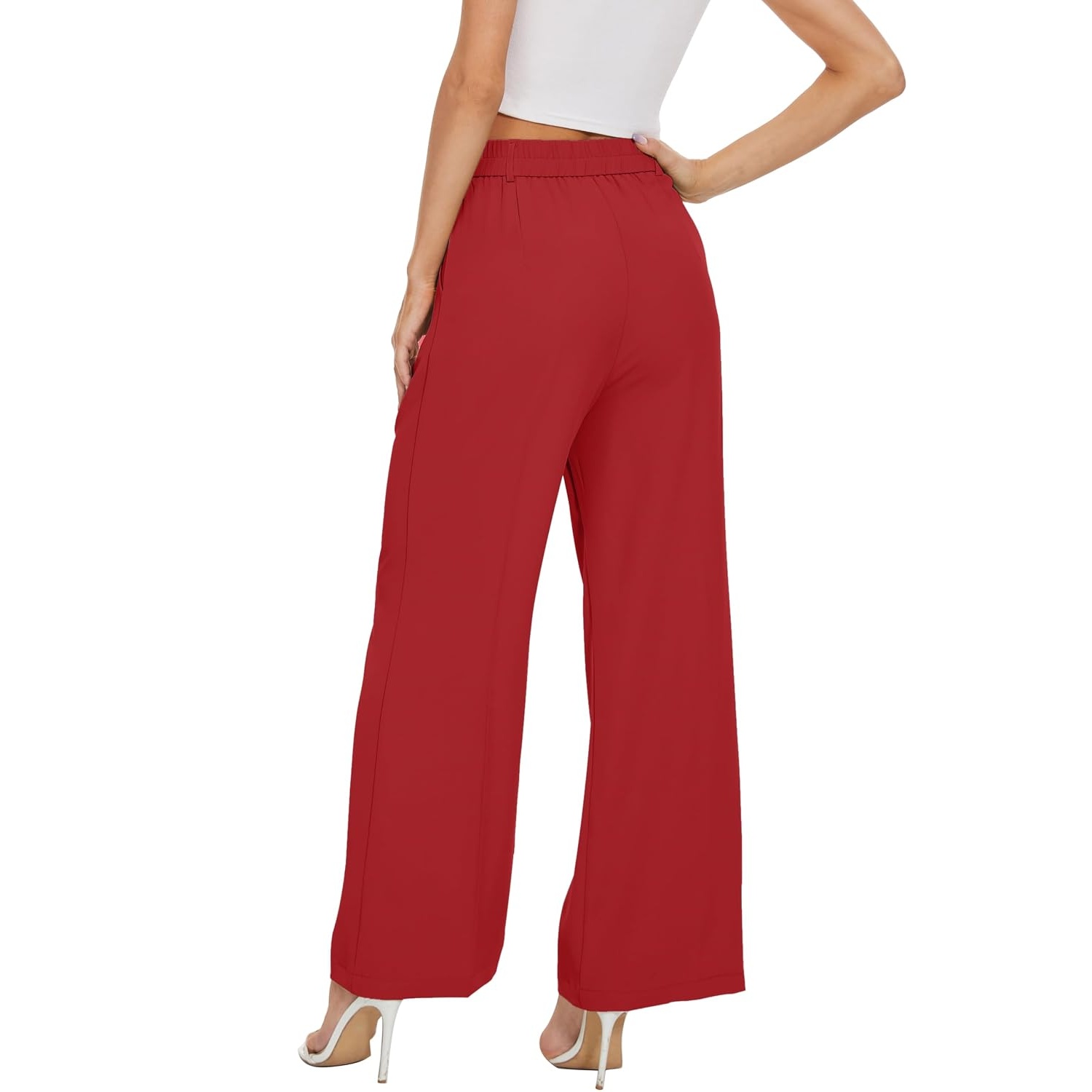 Stretchy Loose Casual Pants With Elastic Waistband For Women