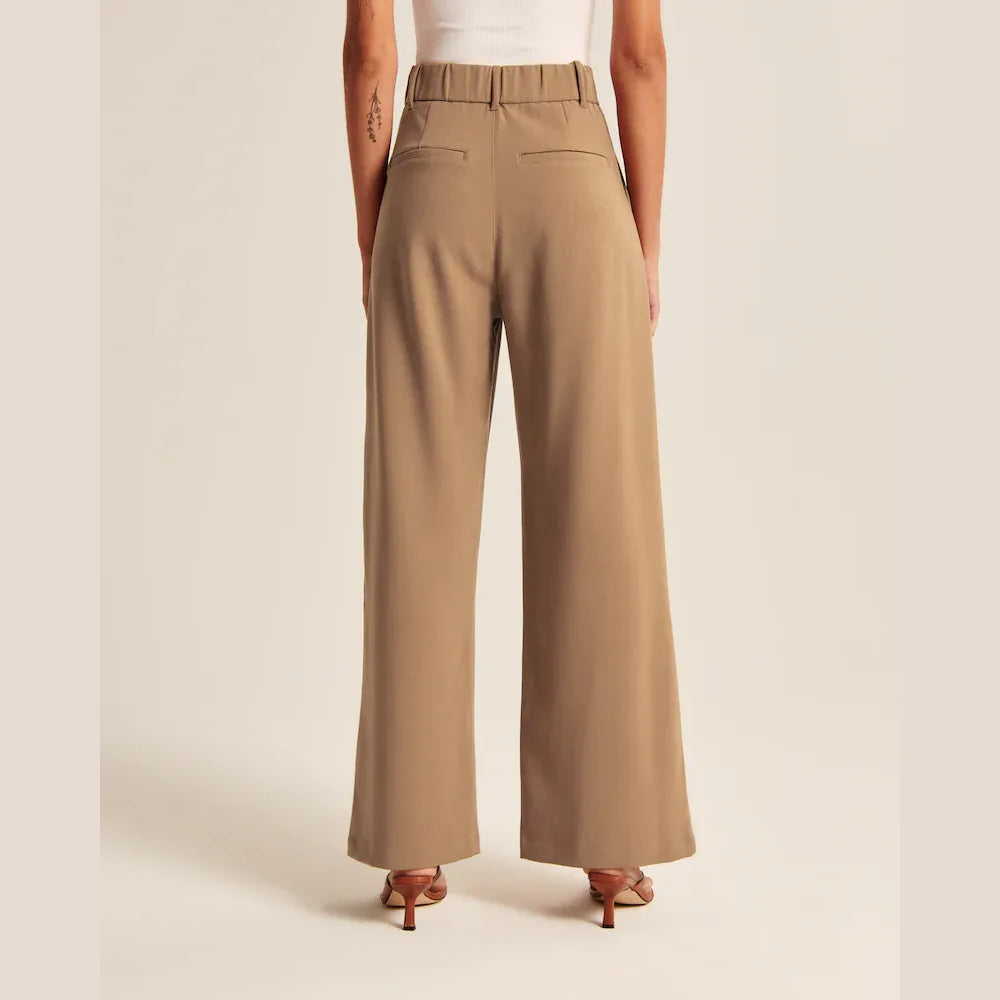 High Waist Tailored Wide Leg Pants-My Comfy Pant