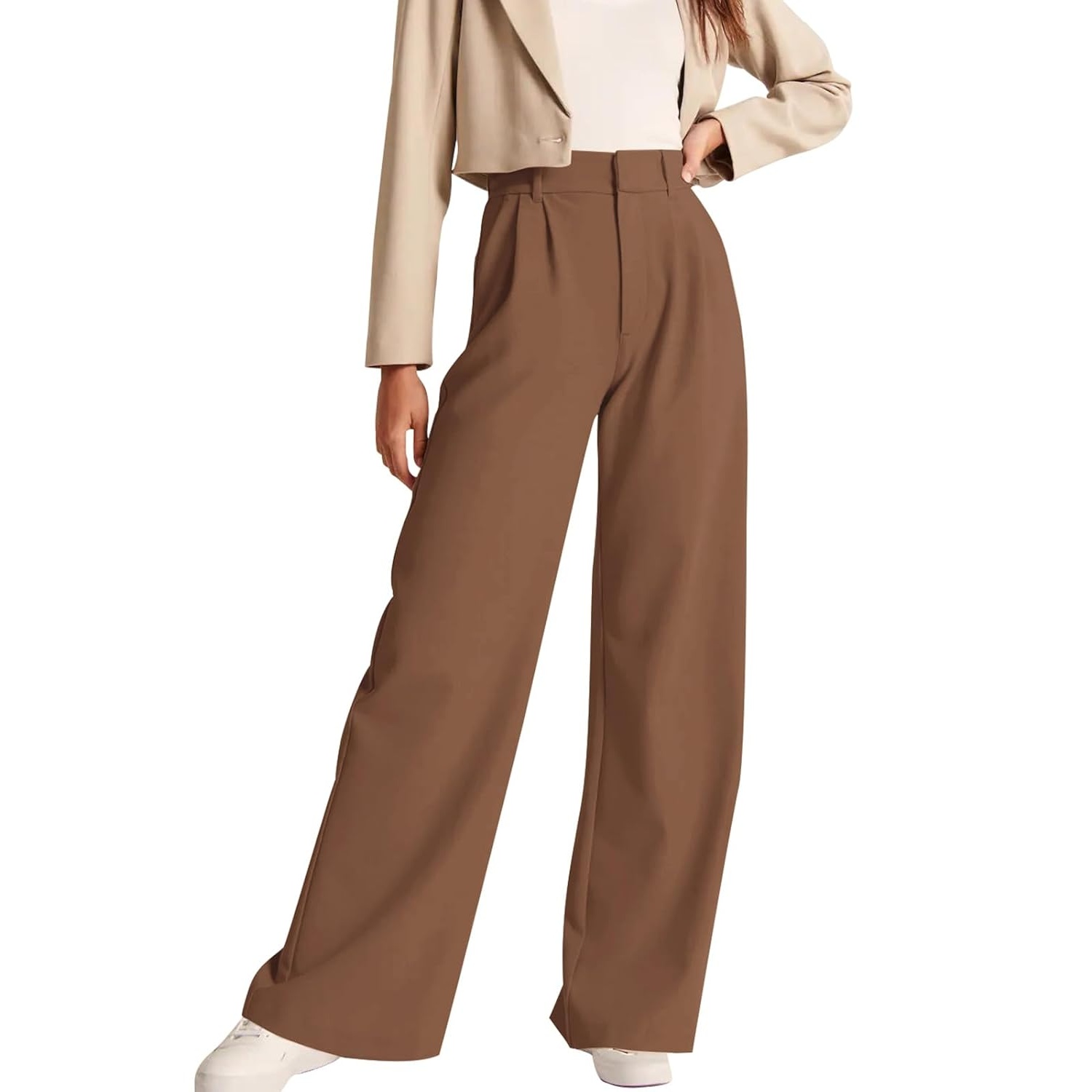 Solid Casual Pants With Pocket For Women