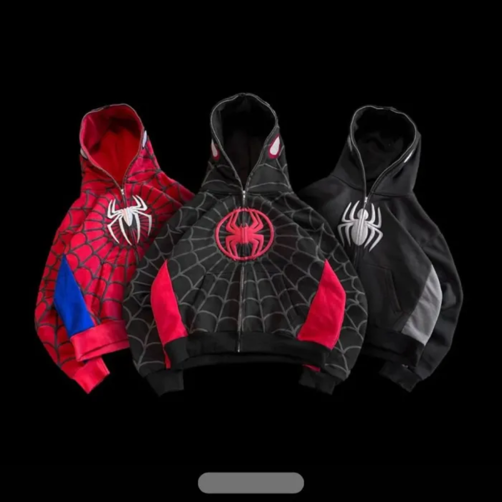 Spider Graphic Printed Hoodie And Jeans Set