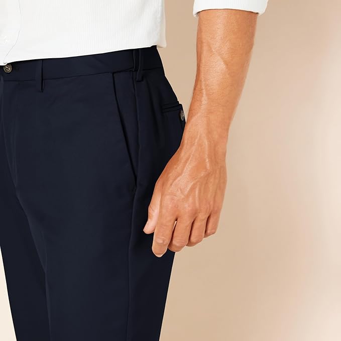 Classic Fit Flat Front Dress Pants for Men