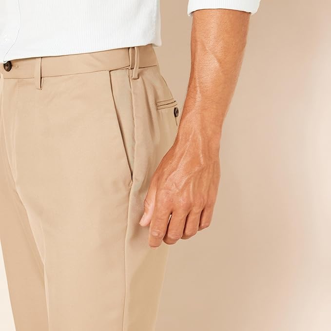 Classic Fit Flat Front Dress Pants for Men