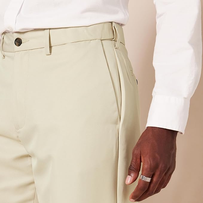Classic Fit Flat Front Dress Pants for Men