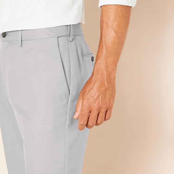 Classic Fit Flat Front Dress Pants for Men