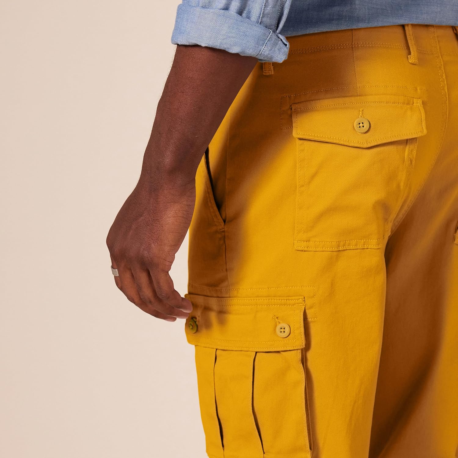 Straight Fit Stretch Cargo Pants for Men