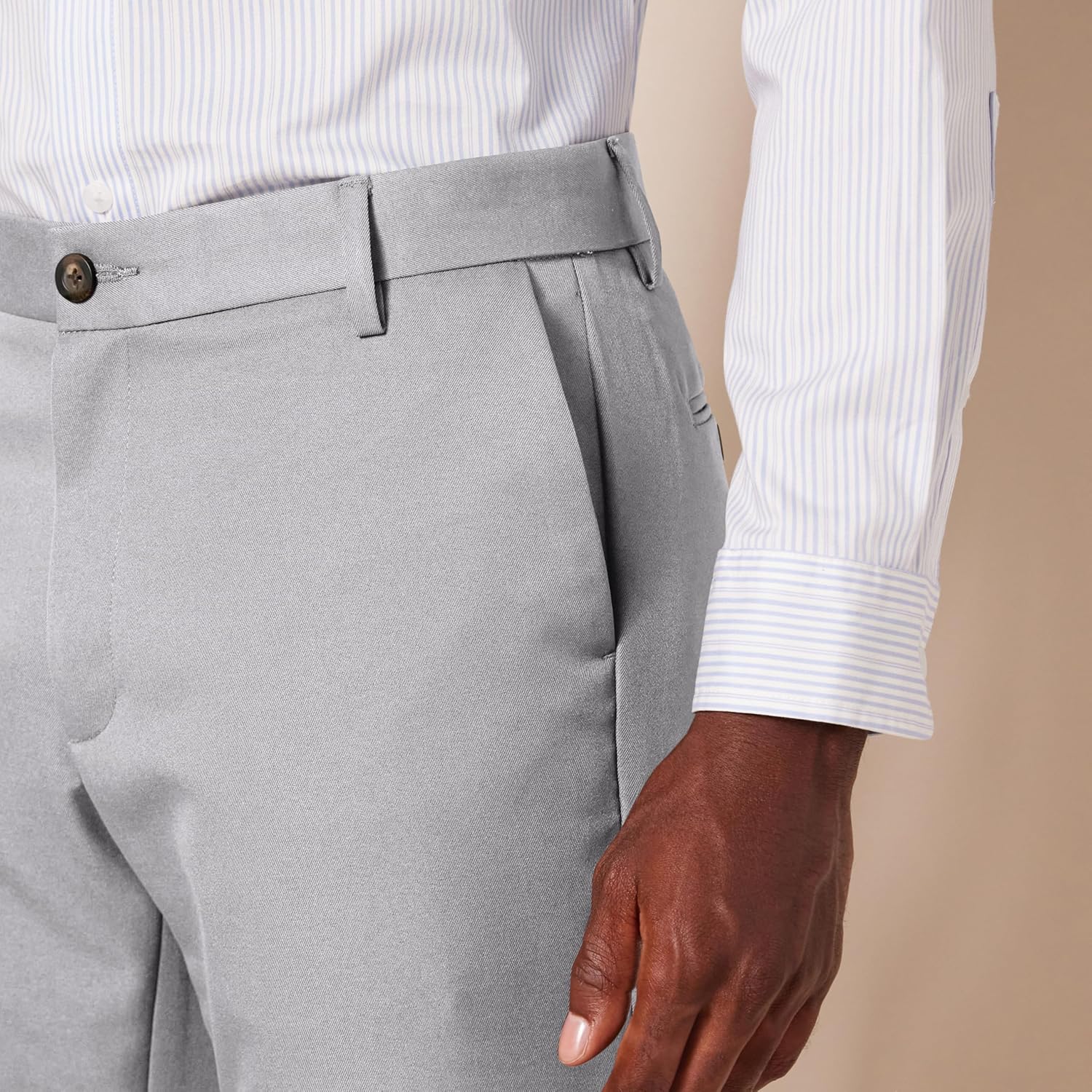 Slim Fit Flat Front Dress Pants for Men