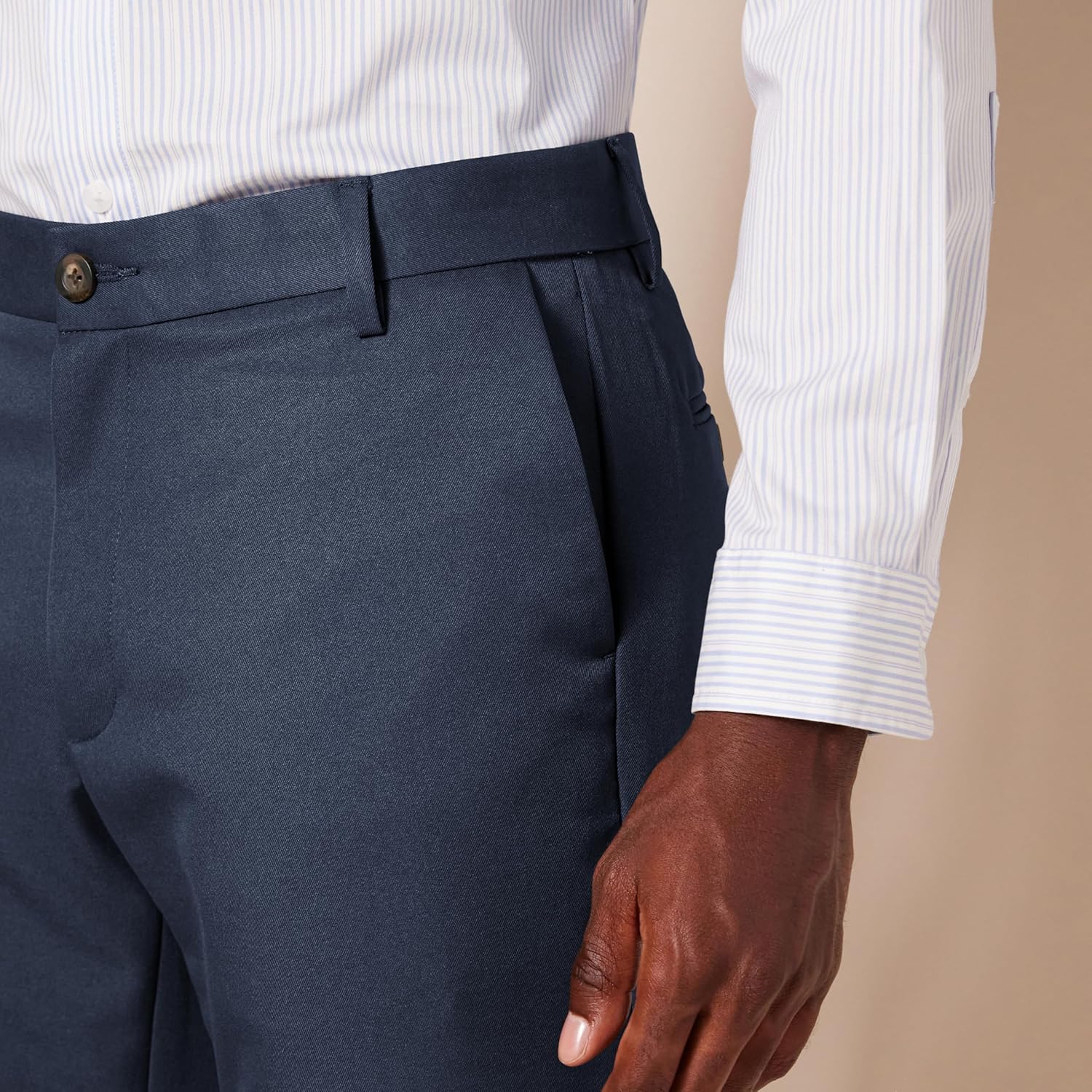 Slim Fit Flat Front Dress Pants for Men