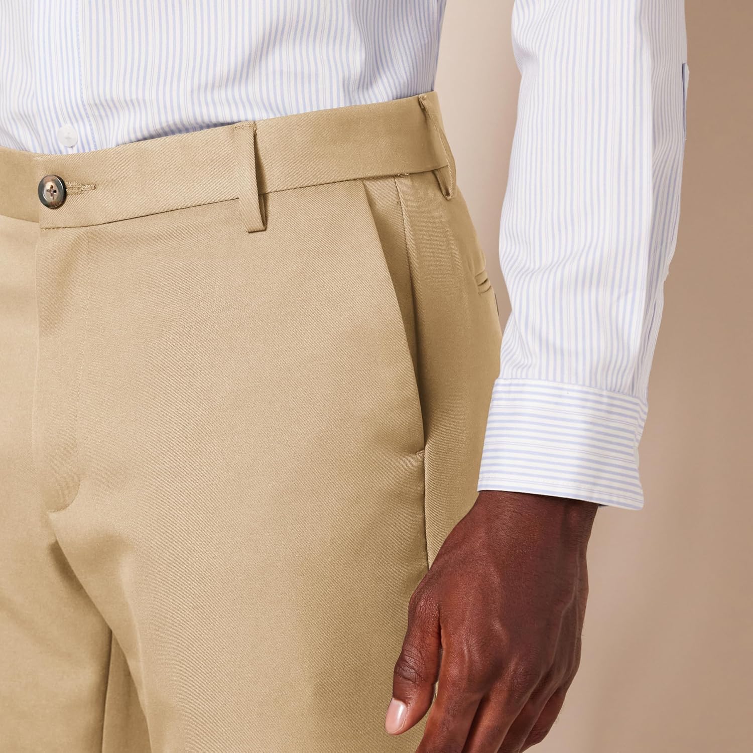 Slim Fit Flat Front Dress Pants for Men