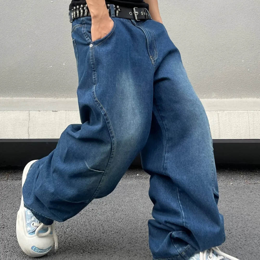 Structured Saturated Wide Cut Streetwear Pants