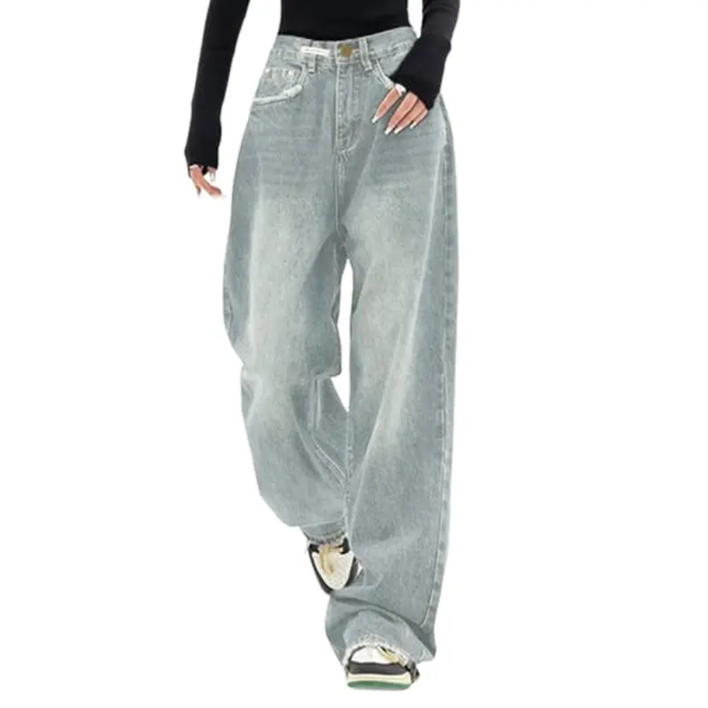 Wide Fit Baggy Jeans With Pockets For Women