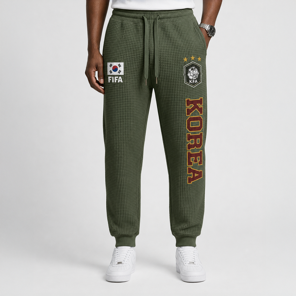 FIFA 2026 South Korea Printed Waffle Football Fan Pants