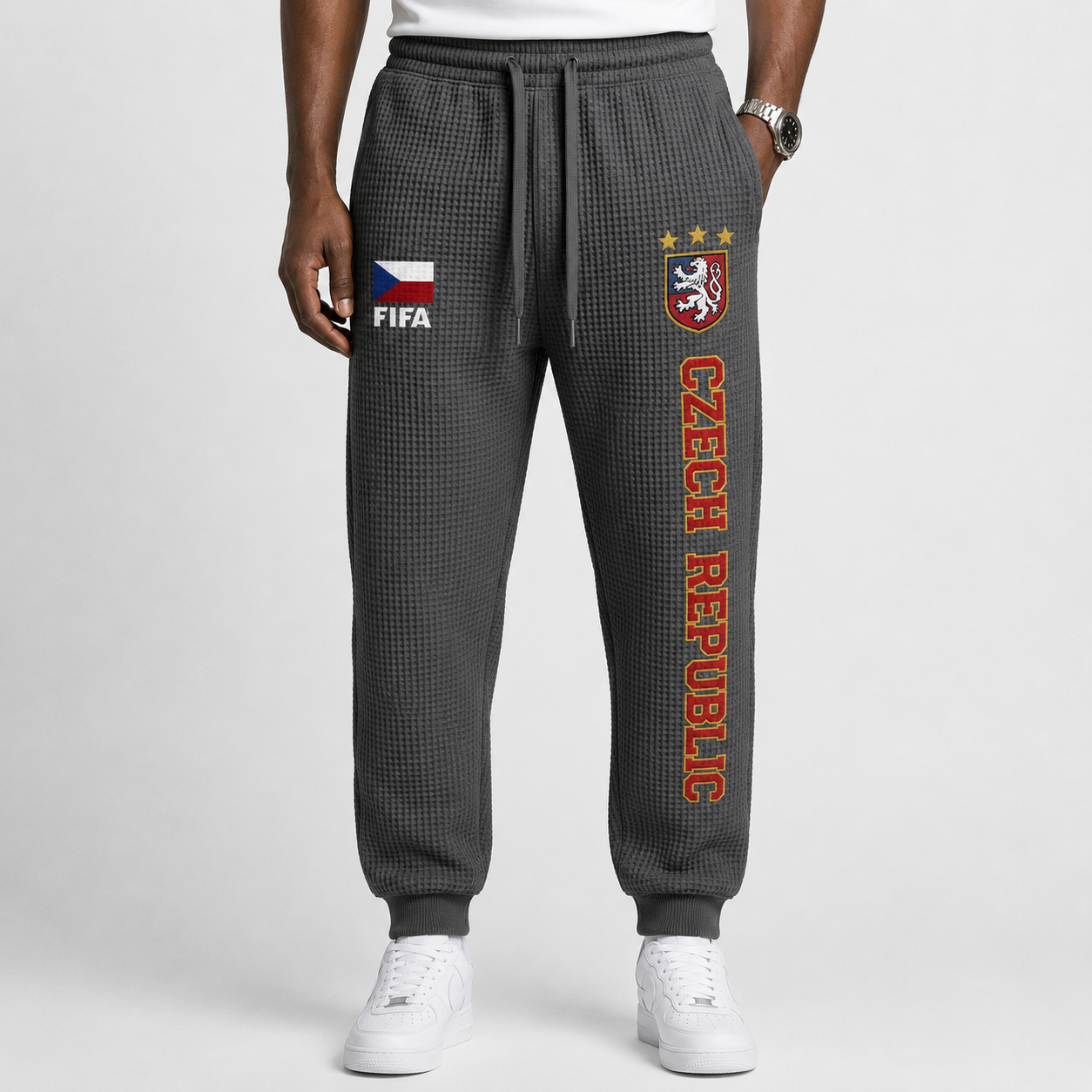 FIFA 2026 Czech Republic Printed Waffle Football Fan Pants