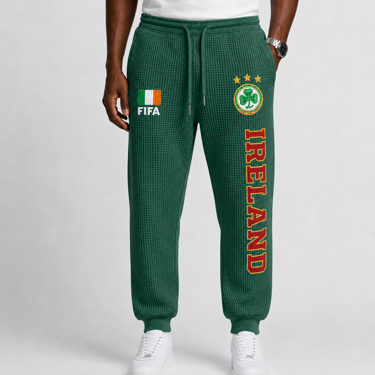 FIFA 2026 Ireland Printed Waffle Football Fan Pants