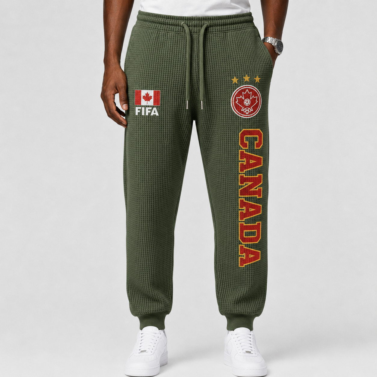 FIFA 2026 Canada Printed Waffle Football Fan Pants