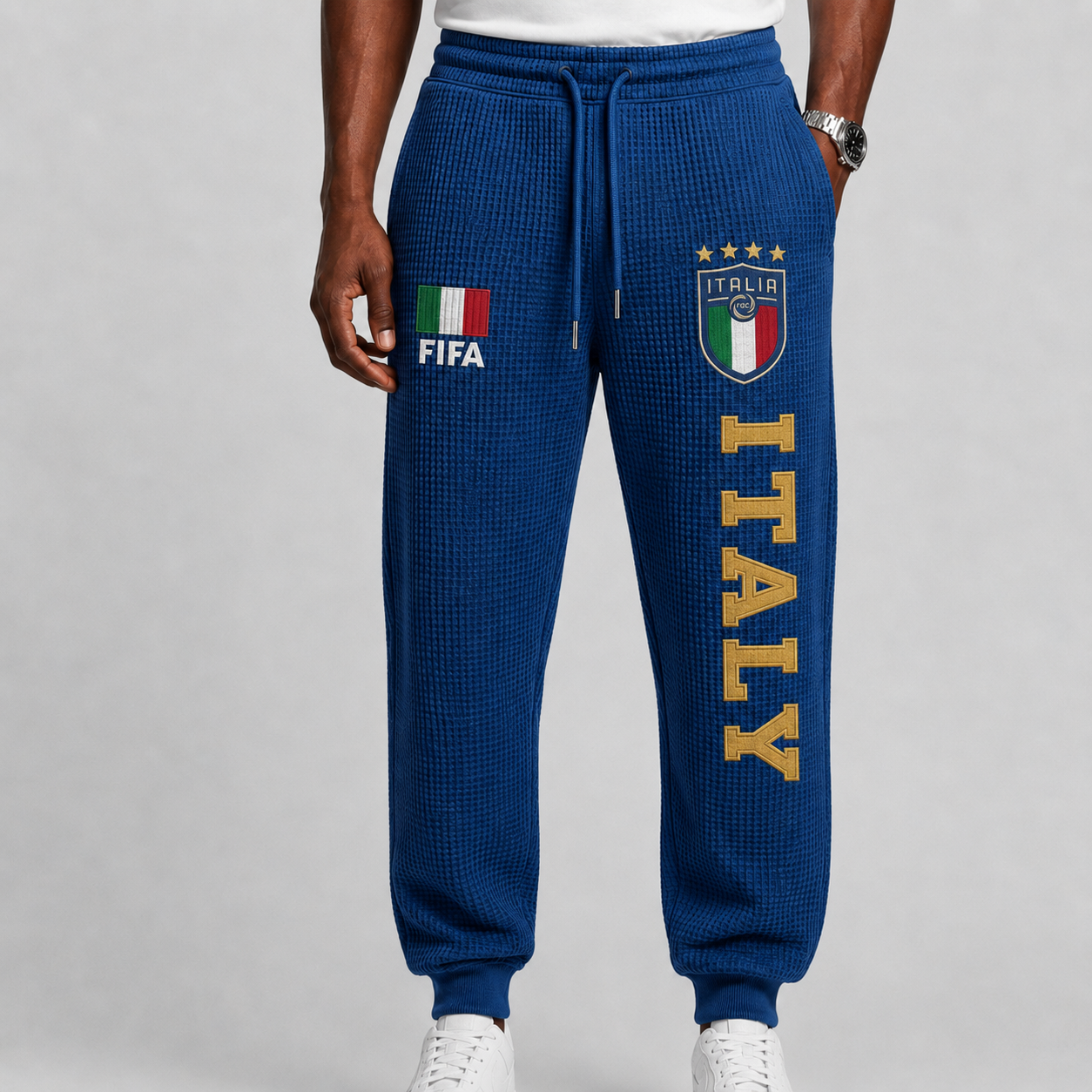 FIFA 2026 Italy Printed Waffle Football Fan Pants