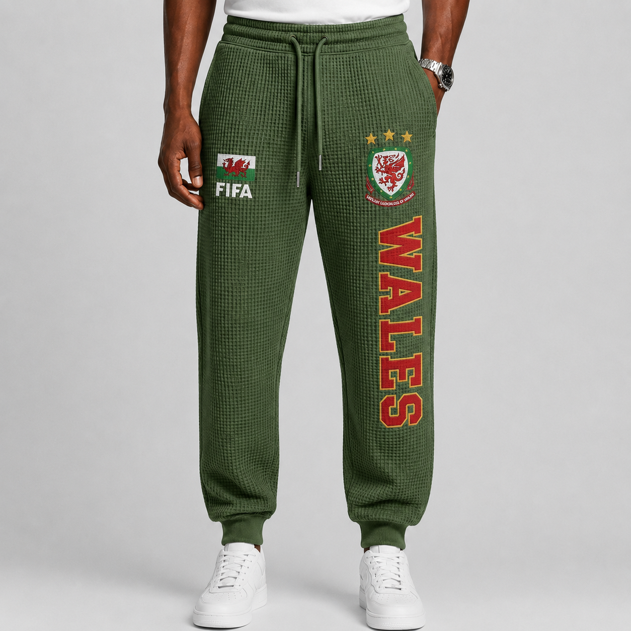 FIFA 2026 Wales Printed Waffle Football Fan Pants