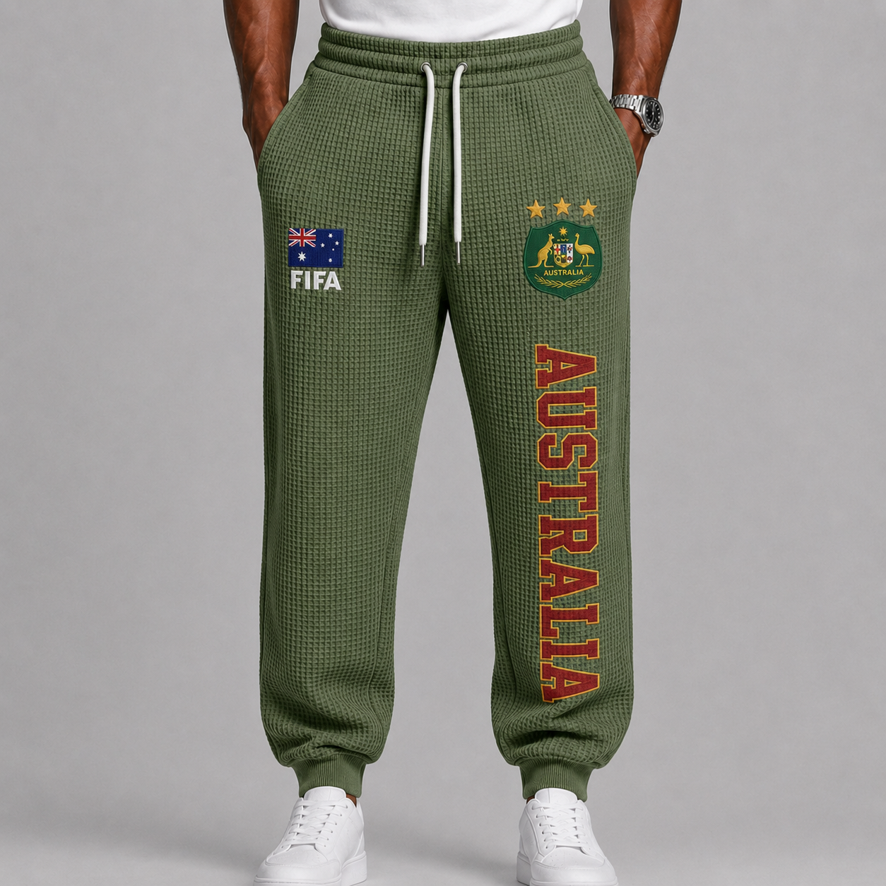 FIFA 2026 Australia Printed Waffle Football Fan Pants