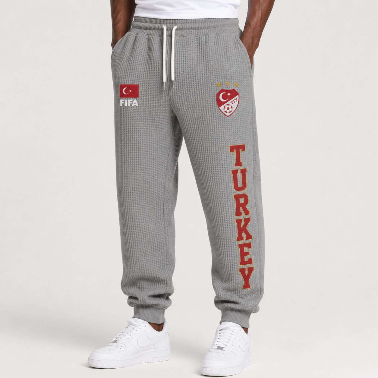 FIFA 2026 Turkey Printed Waffle Football Fan Pants