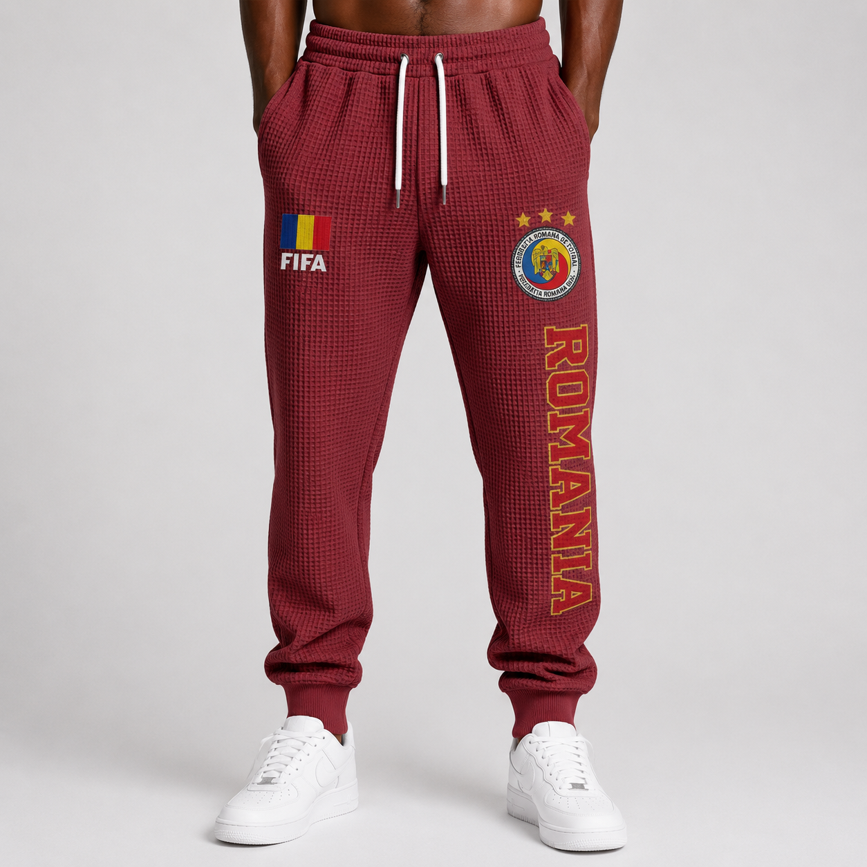 FIFA 2026 Romania Printed Waffle Football Fan Pants