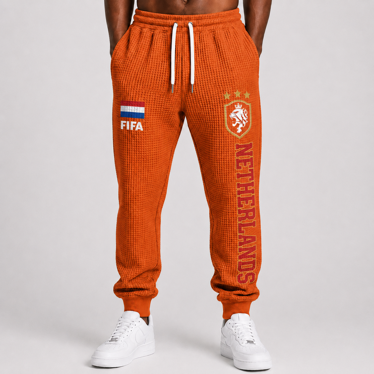 FIFA 2026 Netherlands Printed Waffle Football Fan Pants