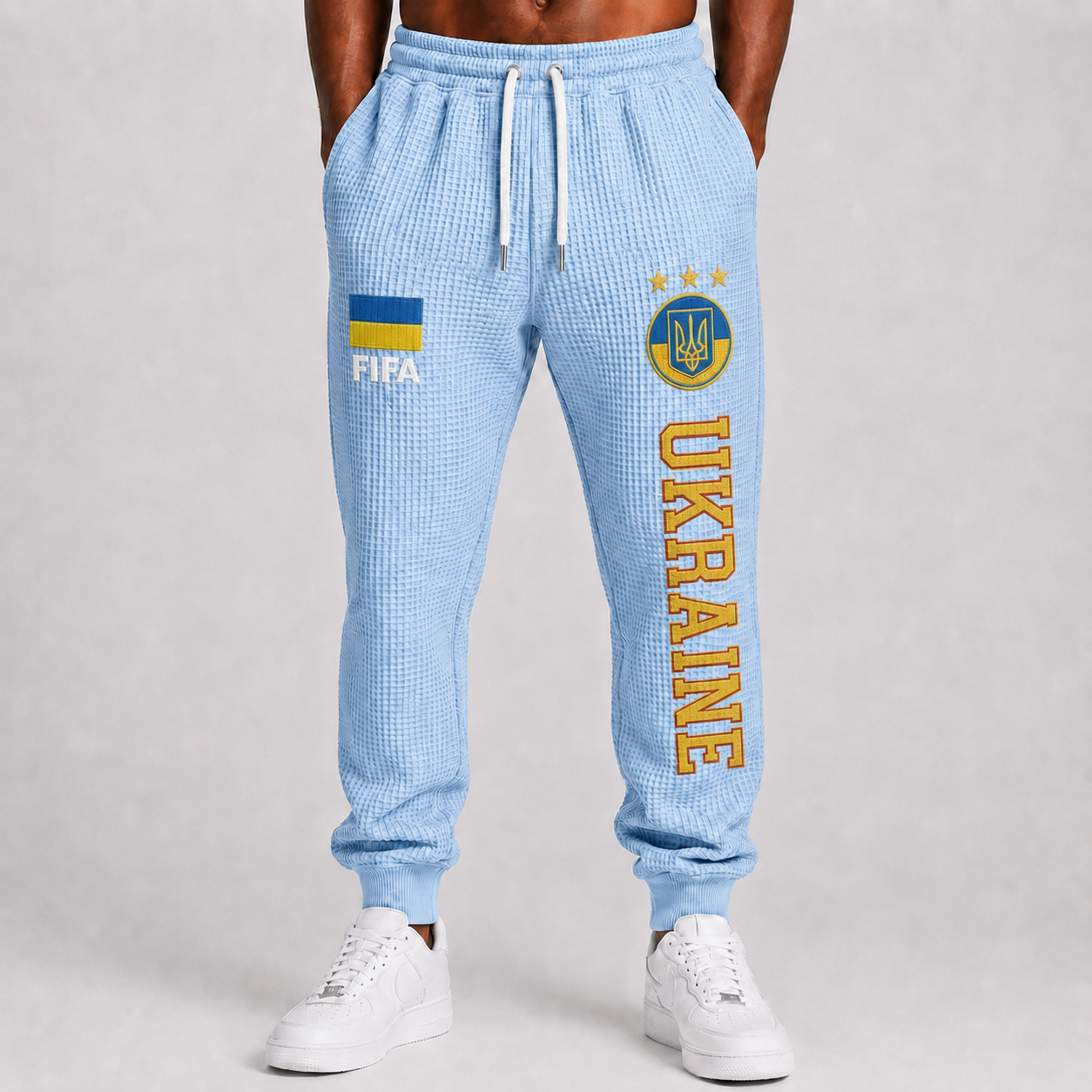 FIFA 2026 Ukraine Printed Waffle Football Fan Pants