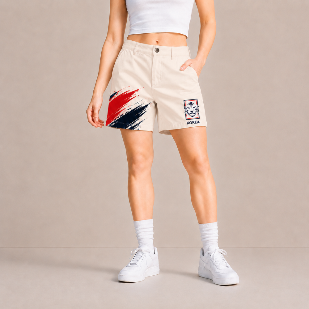 World Cup 2026 South Korea Football Fan Printed Twill Shorts