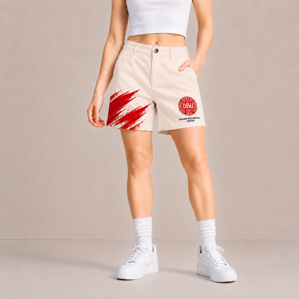 World Cup 2026 Denmark Football Fan Printed Twill Shorts