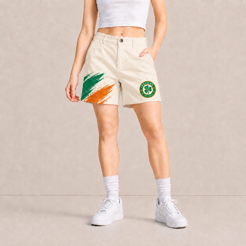 World Cup 2026 Ireland Football Fan Printed Twill Shorts