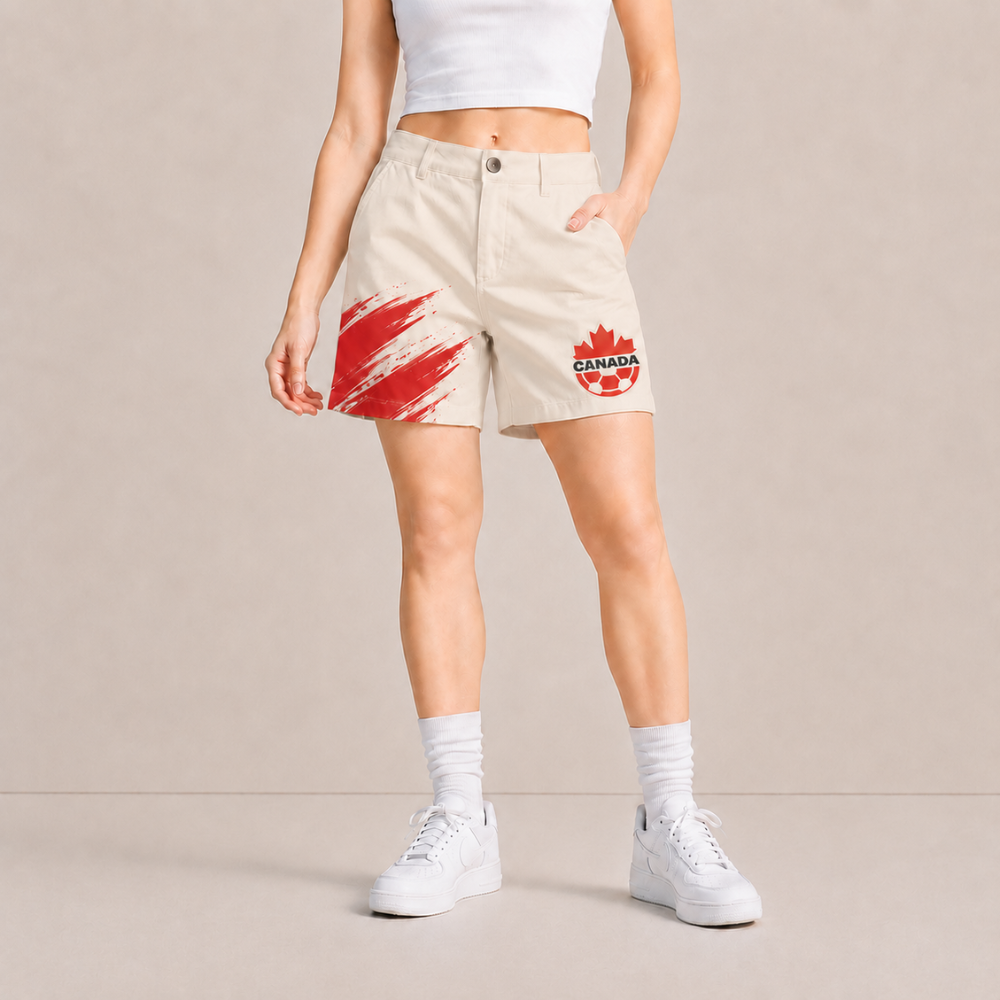 World Cup 2026 Canada Football Fan Printed Twill Shorts