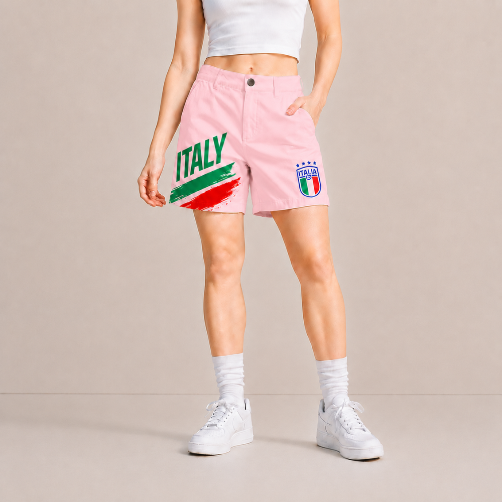 World Cup 2026 Italy Football Fan Printed Twill Shorts