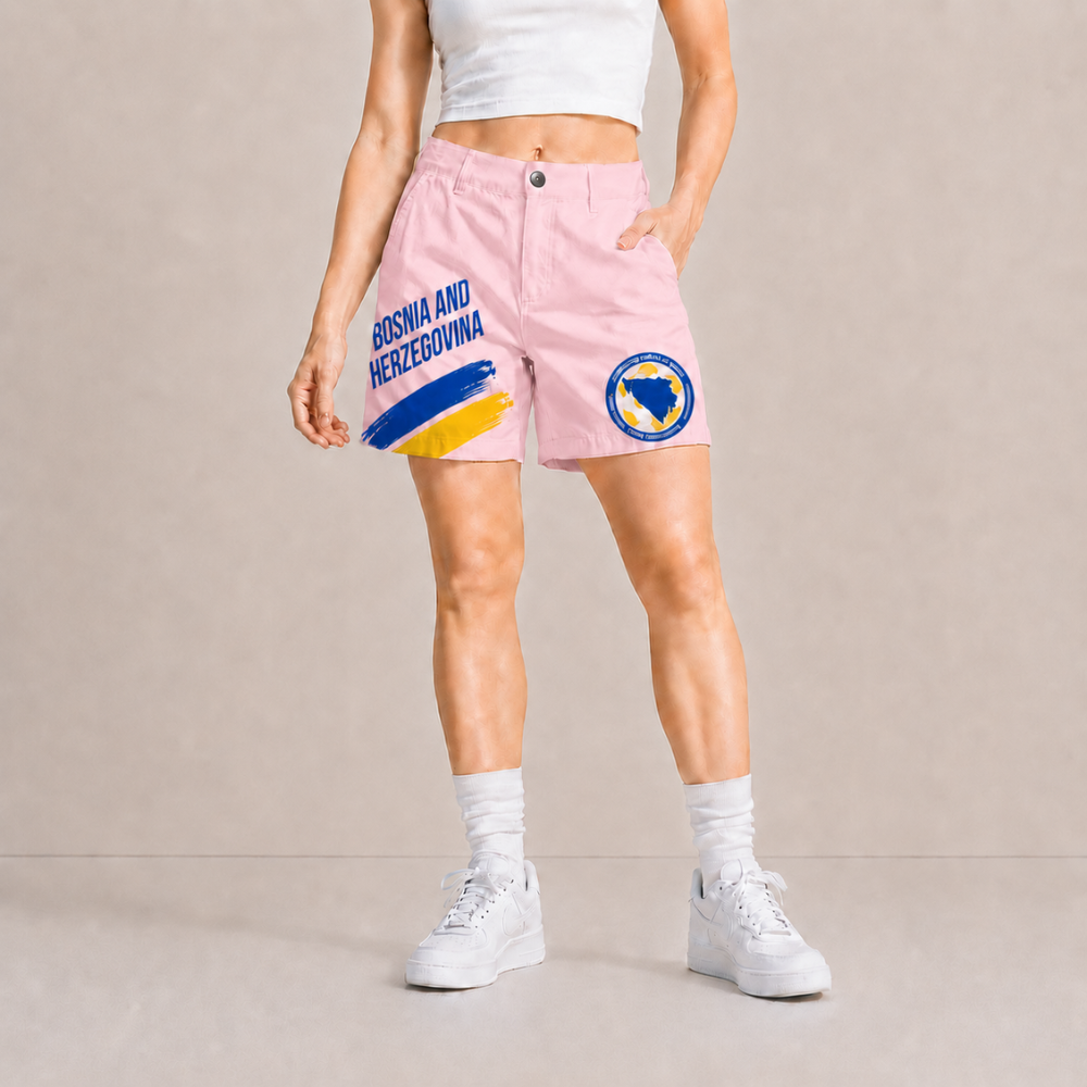 World Cup 2026 Bosnia and Herzegovina Football Fan Printed Twill Shorts