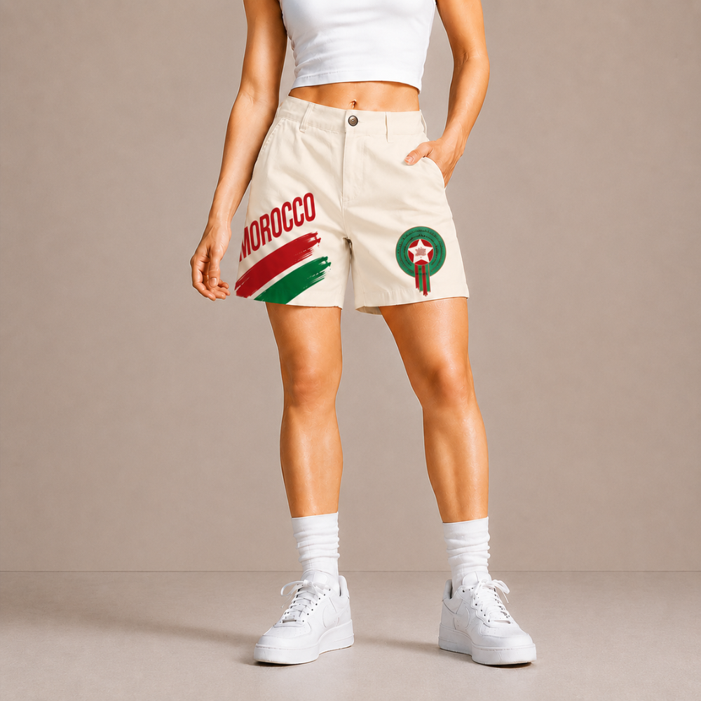 World Cup 2026 Morocco Football Fan Printed Twill Shorts