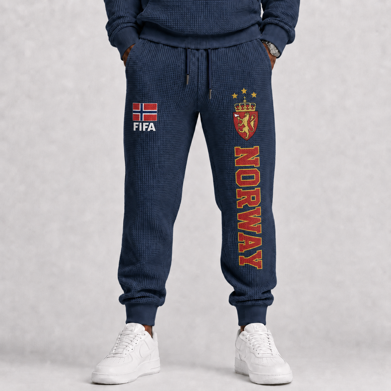 FIFA 2026 Norway Printed Waffle Football Fan Pants