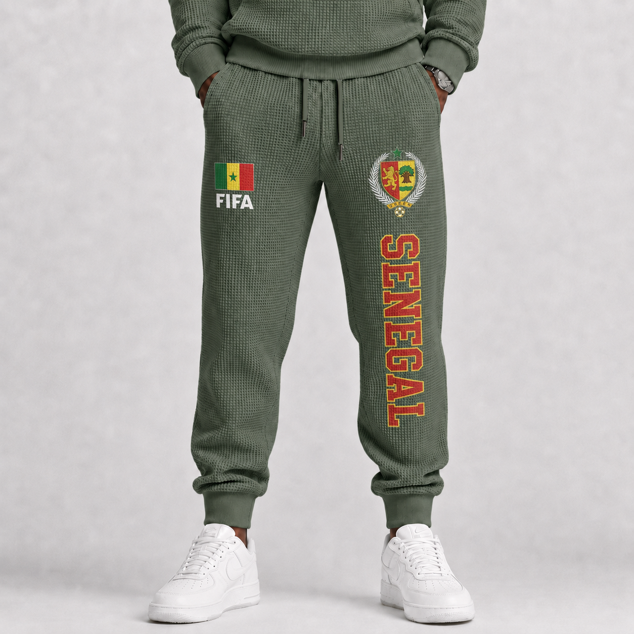 FIFA 2026 Senegal Printed Waffle Football Fan Pants