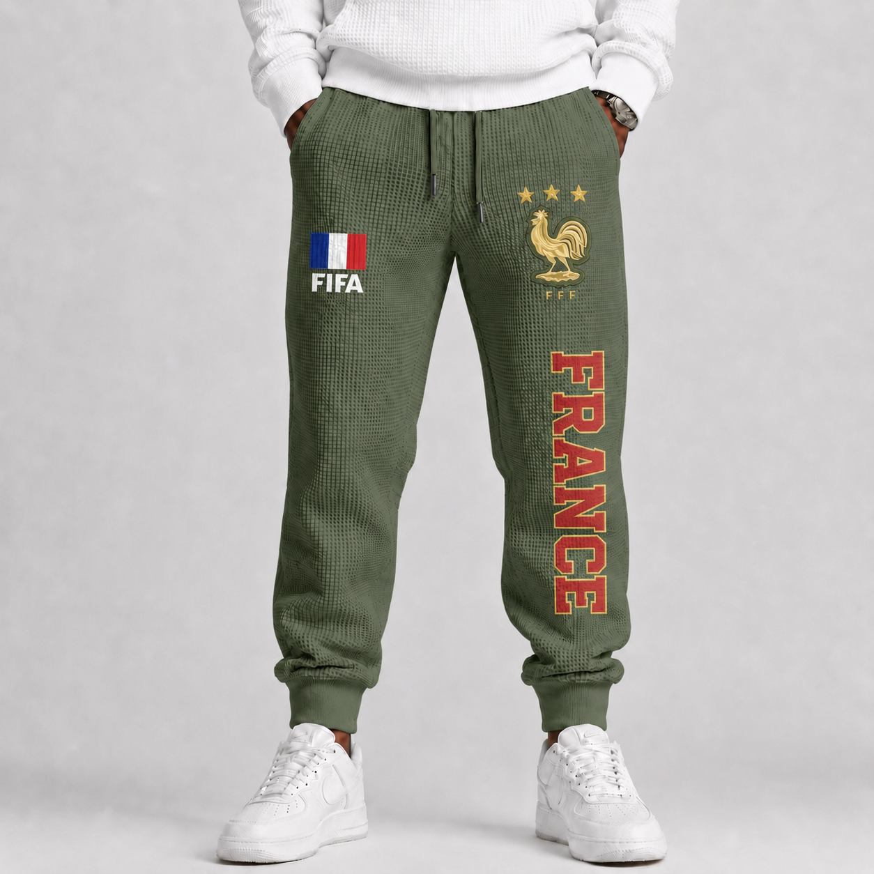 FIFA 2026 France Printed Waffle Football Fan Pants