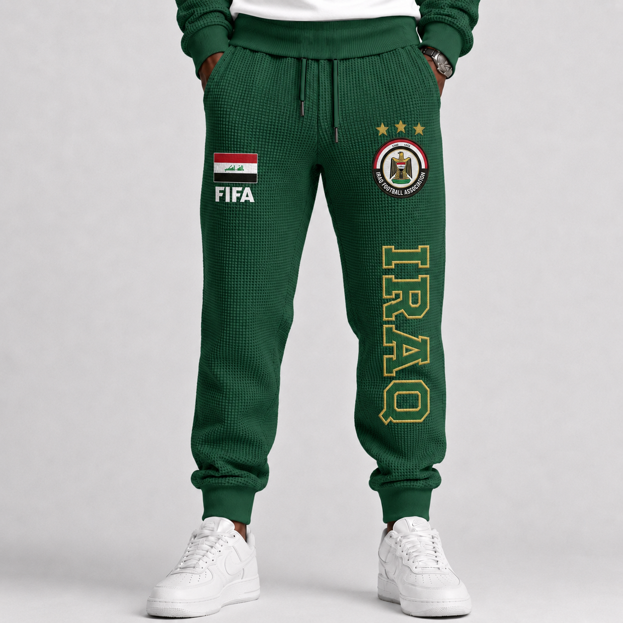 FIFA 2026 Iraq Printed Waffle Football Fan Pants