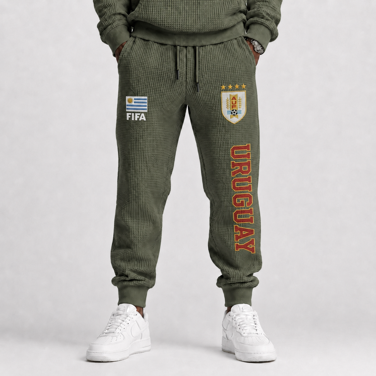 FIFA 2026 Uruguay Printed Waffle Football Fan Pants
