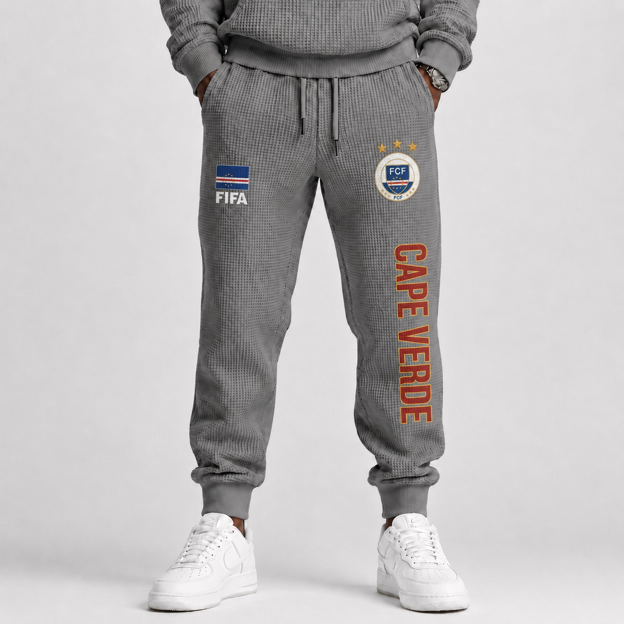 FIFA 2026 Cape Verde Printed Waffle Football Fan Pants