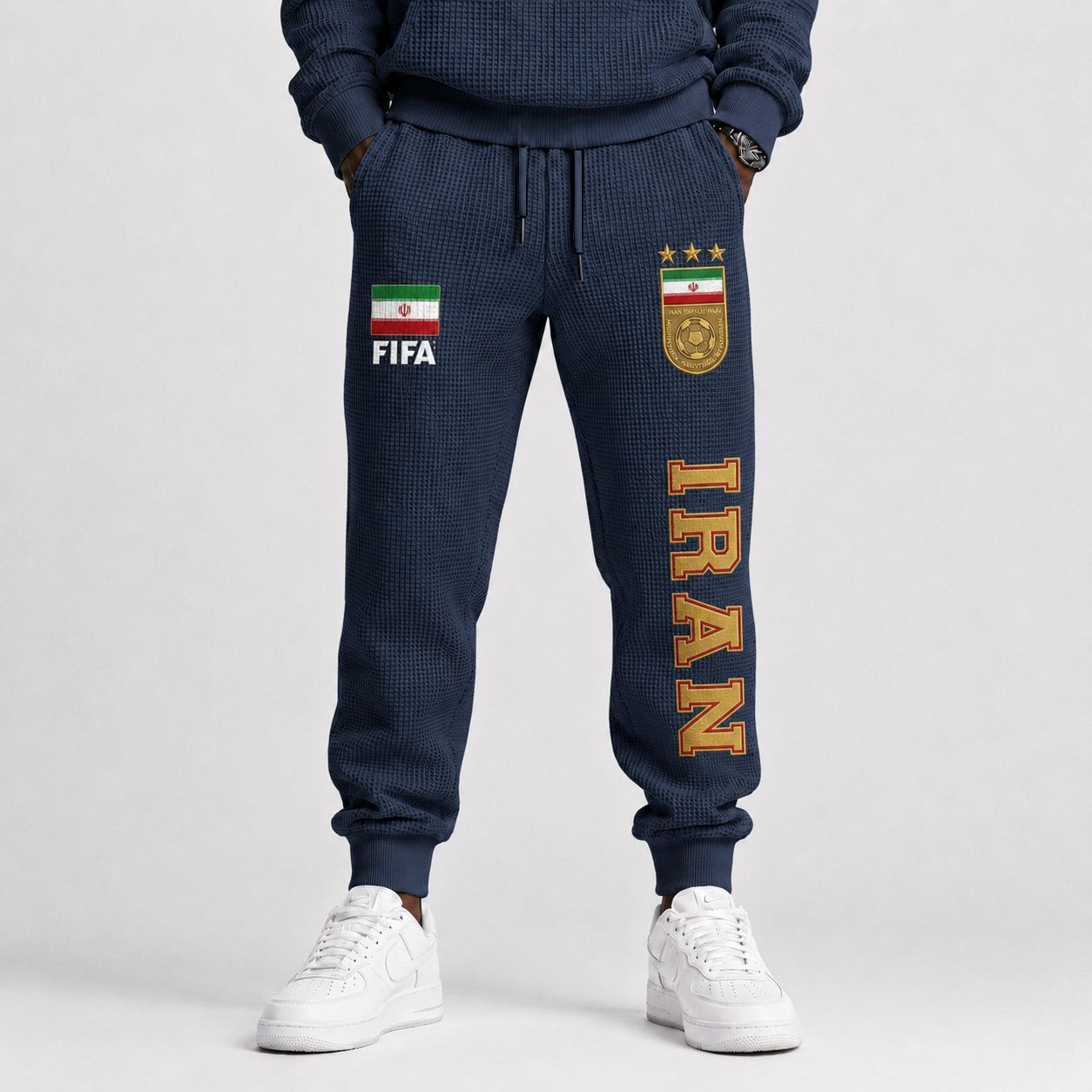 FIFA 2026 Iran Printed Waffle Football Fan Pants